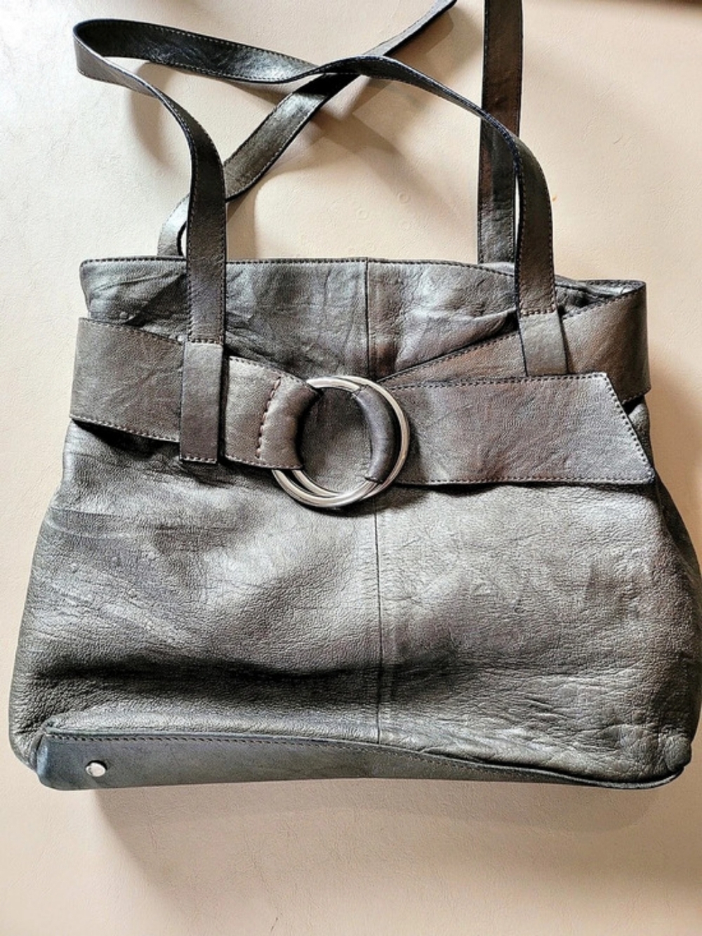 Leather Shoulder Bag in Brown